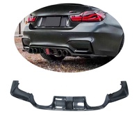 Diffuseur arrière en fibre de carbone noir de haute qualité pour F82 F80 M3 M4 avec lumière LED à visser pour pare-chocs arrière de voiture