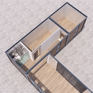 Usine de luxe personnalisé 3-en-1 3 4 chambres <span class=keywords><strong>à</strong></span> coucher préfabriqué en forme de <span class=keywords><strong>L</strong></span> 40 pieds conteneur préfabriqué paquet plat <span class=keywords><strong>maison</strong></span> fait panneau sandwich en acier - Product Image 6
