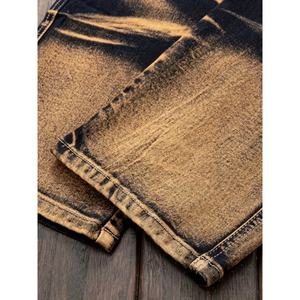 Men's Premium Jeans Loose Casual Sport Pants Straight Hole Vintage Pencil Style Solid <b>Denim</b> <b>Fabric</b> for Autumn Winter Summer - Product Image 3