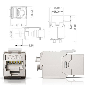 Coupleur en ligne STP blindé, connecteur réseau modulaire 180 degrés FTP RJ45 Cat8 en alliage de zinc, Keystone Jack sans outil - Product Image 6