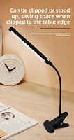 Lampe de bureau à clipser, protection des yeux, lampe de lecture LED, col de cygne flexible, USB, intensité réglable, pour la maison, le bureau, la table de chevet, les étudiants, CE RoHS