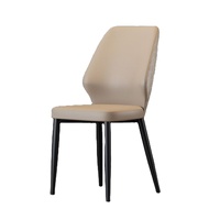 Chaises de salle à manger nordiques minimalistes modernes avec revêtement en cuir et structure en acier inoxydable - Design élégant pour la maison, le bureau et l'ameublement