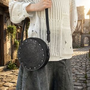 Bolso Bandolera Medieval Vikingo con Grabado, WJF43, Árbol <span class=keywords><strong>de</strong></span> la Vida Nórdico, Cuero PU, Cosplay, Bolso <span class=keywords><strong>de</strong></span> Hombro LARP, Bolsa Retro para Cinturón - Product Image 3
