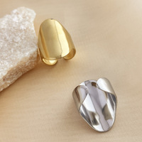 Trendy Edelstahl breite glatte ovale Ringe für Frauen Gold/Silber geometrische Öffnungs ring Punk Hochzeits feier Schmuck Geschenke