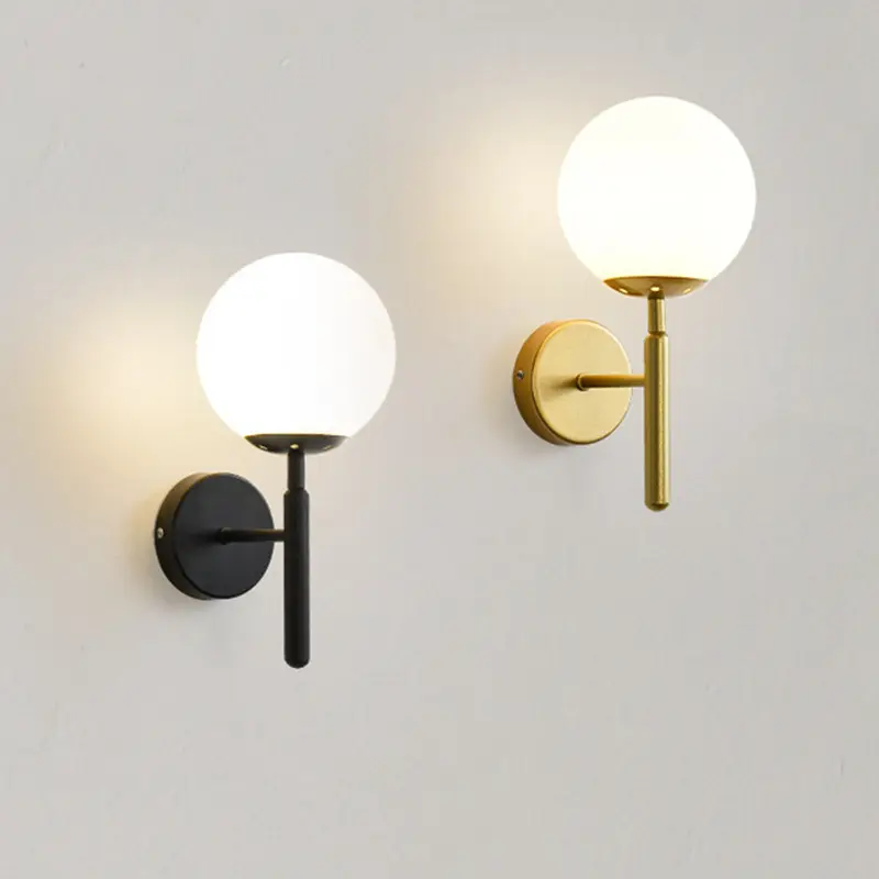 Lâmpadas led de parede com globo único, modernas, redonda, para decoração de interiores, para sala de estar, quarto, iluminação de parede