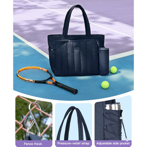 <span class=keywords><strong>Bolsa</strong></span> Deportiva con Compartimento para Zapatos y Bolsillo Impermeable, Capacidad para 2-4 Raquetas y Laptop <span class=keywords><strong>de</strong></span> 15.6 Pulgadas, <span class=keywords><strong>Bolsa</strong></span> <span class=keywords><strong>de</strong></span> Tenis Acolchada para Mujer - Product Image 5