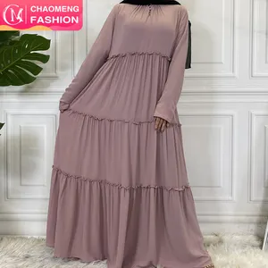 6496 # nouvelle arrivée femmes musulmanes longue robe Maxi en mousseline de soie Ramadan vêtements islamiques dubaï fête soirée Abayas