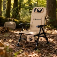 Fauteuil de camping inclinable avec coussin en mousse à mémoire de forme 3D, coussin en éponge amovible, fauteuil de relaxation ergonomique à 170 degrés pour l'extérieur