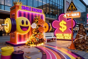 Instalación <span class=keywords><strong>de</strong></span> Decoración Temática <span class=keywords><strong>de</strong></span> Compras para Plaza Comercial, Entrada <span class=keywords><strong>de</strong></span> Centro Comercial, SHOPPING RICH WORLD, Instalaciones para Fotos, Gran Tamaño - Product Image 4