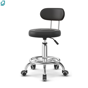 Tabouret de laboratoire réglable XYJ avec cadre en métal chromé, siège rond et repose-pieds pour laboratoire scolaire - Product Image 5