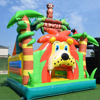 Château gonflable pour enfants en forme de lion, de palmier et de jungle, à vendre