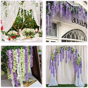 S803 all'ingrosso di matrimonio per eventi domestici alla rinfusa finto soffitto floreale <span class=keywords><strong>fiori</strong></span> pendenti <span class=keywords><strong>lilla</strong></span> bianco <span class=keywords><strong>viola</strong></span> glicine artificiali <span class=keywords><strong>fiori</strong></span> - Product Image 6