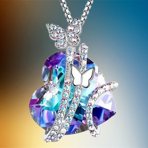 Collar de mariposa de amor de moda, exquisito colgante de corazón para mujer y niña, día de la madre, regalo de aniversario, joyería de San Valentín - Product Image 1