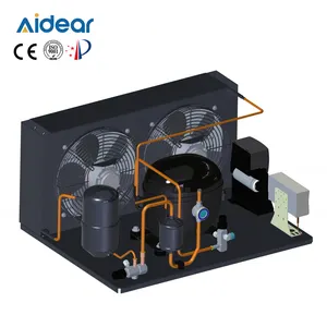 Aidear-generador de hielo de 3 toneladas, inversor directo de baja temperatura, unidad condensadora de CA, 10 hp, almacenamiento en frío