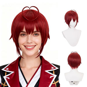 Perruque de cosplay de personnage Red Twisted Wonderland Riddle Rosehearts Red Queen pour Halloween et événements de jeu - Product Image 1