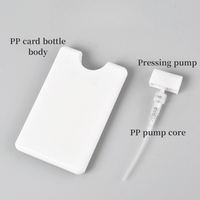 Flacon de parfum de poche vide de 20 ml, forme carrée plate, corps en PP, vaporisateur d'eau brumeuse, prix de gros, stock, flacon pulvérisateur pour carte de crédit