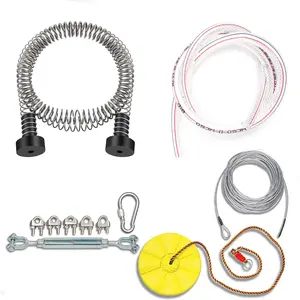 Xinjieda Supplies High Quality 5 Foot Playground Equipment Gifts Backyard Zip Line Kit With Durable Stainless Spring Brake Sets