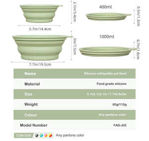 Top Fábrica Personalizado Dobrável <span class=keywords><strong>Silicone</strong></span> Dog Bowls Comida Água Tigela Dobrável <span class=keywords><strong>Pet</strong></span> - Product Image 6