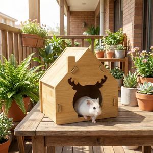 Maison en bois pour chinchilla, abri naturel pour petits animaux, cabane pour chinchilla, écureuil, sugar glider en cage - Product Image 1