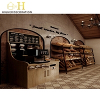 Comptoir de café personnalisé de haute qualité, design en bois, comptoir de présentation de boulangerie, comptoir de bar de café