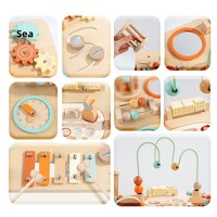 Table d'activités Montessori en bois personnalisée pour tout-petits, labyrinthe de perles, xylophone, jouet d'apprentissage sensoriel et de motricité fine pour la maternelle, OEM ODM
