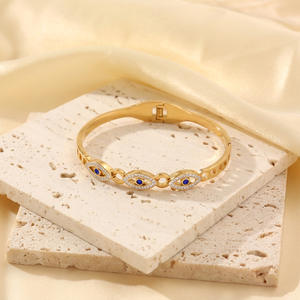 RINHOO Pulseras <span class=keywords><strong>de</strong></span> Acero Inoxidable con Incrustaciones <span class=keywords><strong>de</strong></span> Zirconia, <span class=keywords><strong>Ojo</strong></span> Turco Hueco Azul, Brazaletes Sencillos <span class=keywords><strong>de</strong></span> la Suerte con Ojos <span class=keywords><strong>de</strong></span> Demonio <span class=keywords><strong>para</strong></span> Mujer y Hombre, Joyería Amuleto - Product Image 4