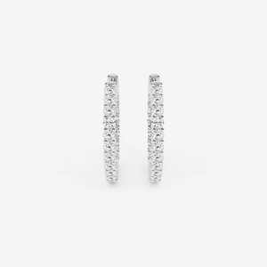 Boucles d'oreilles créoles 2 carats en diamant de laboratoire rond pour femme, élégantes, scintillantes, bijoux fins, cadeau de luxe minimaliste - Product Image 4