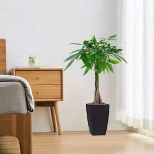 Yicai 9 pulgadas de altura <span class=keywords><strong>maceta</strong></span> de <span class=keywords><strong>polietileno</strong></span> blanco negro macetas para plantas de interior - Product Image 2