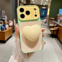 Nouvelle coque de téléphone antichoc en acrylique avec blocs de couleur contrastés en forme de cœur pour 17 Pro Max
