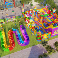 Solution clé en main pour parc d'attractions gonflable commercial, conception personnalisée, parc à thème gonflable complet