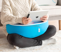 Plateau de canapé portable personnalisé en MDF écologique avec coussin, support dorsal réglable en plastique et coussin haut pour regarder la télévision