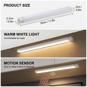 Modern 5V Type-C rechargeable PIR <b>motion</b> <b>sensor</b> <b>LED</b> cabinet <b>light</b> with wireless magnetic attachment for living room furniture - Product Image 3