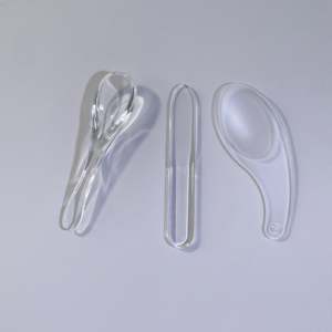 Cuchara de espátula cosmética PS de plástico transparente para embalaje y mezcla de polvo en frascos - Product Image 1