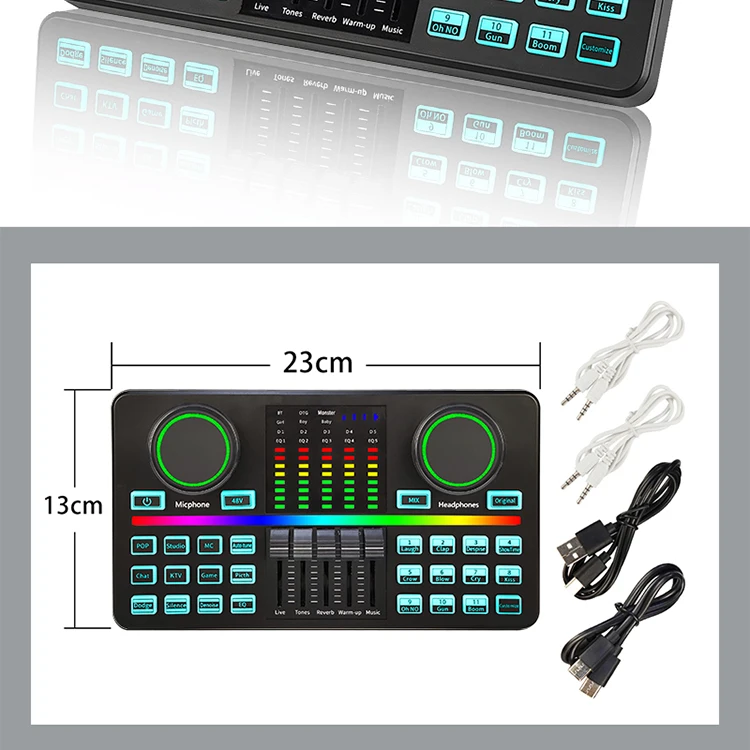 Cheap Price D9 Professional Studio Recording USB Audio Interface Live Sound Cards
