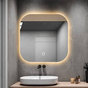 Miroir <span class=keywords><strong>LED</strong></span> intelligent sans cadre CF Square, fonctionnalités personnalisables en option, taille personnalisée 50-100 cm, miroir mural pour salle de bain <span class=keywords><strong>avec</strong></span> éclairage - Product Image 4