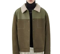 Mode col rabattu polaire Chamois cuir veste hommes 2024 hiver hommes manteau décontracté homme manteau hiver