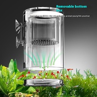 Boîte d'alimentation multifonctionnelle en acrylique pour petits poissons juvéniles Boîte d'alimentation d'isolement Réservoir d'éclosion de suspension pour alevins de paons Plastique durable