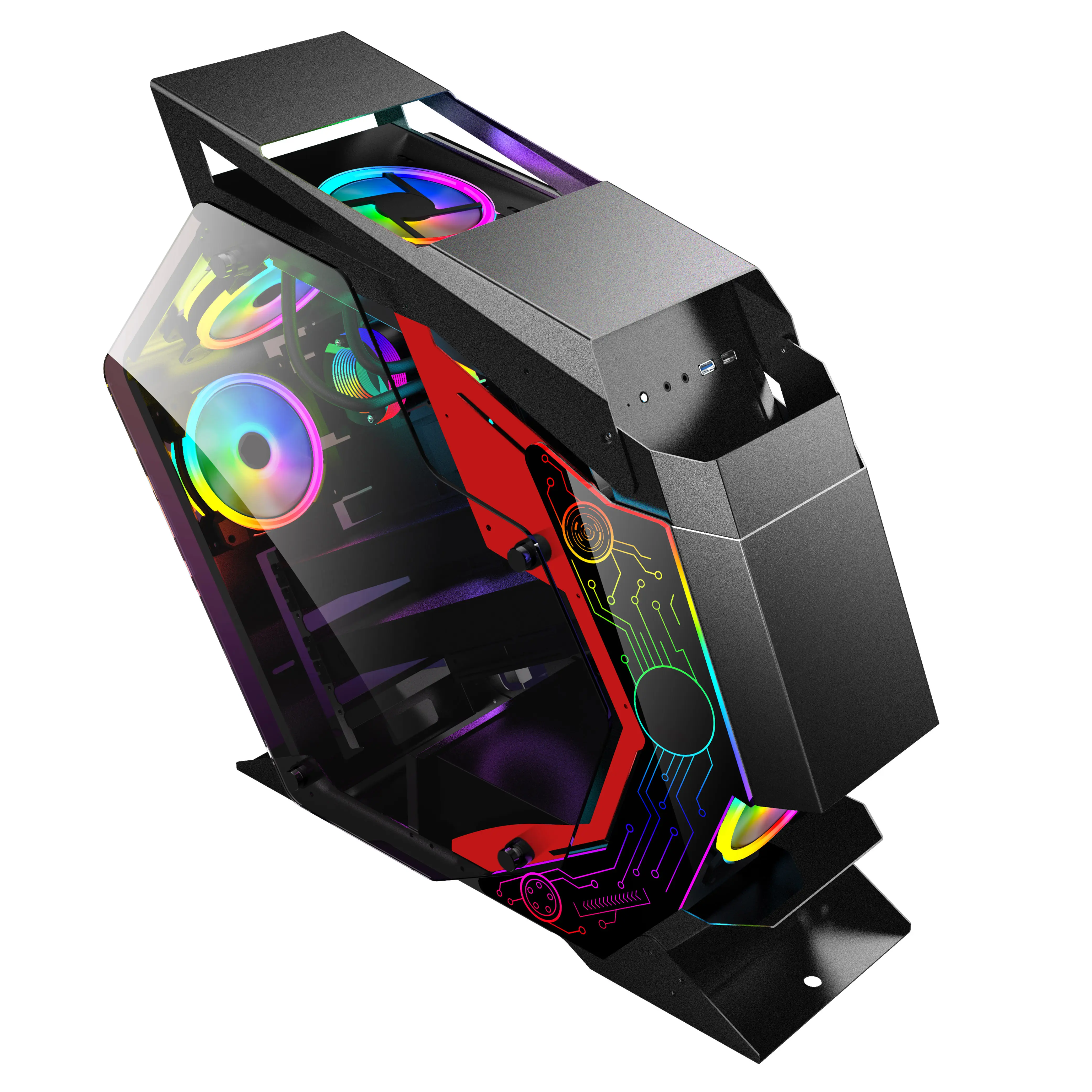 Produzione custom branded low end chasis gaming computer case rgb atx cpu tower chasis