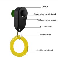 PETRICH Bracelet jaune FS-XP-318 et anneau vert Clicker d'entraînement d'agilité pour chien avec conception de doigt en plastique Style moderne simple