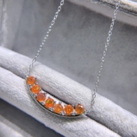 Collier pendentif opale de feu mexicaine en argent sterling 925 pour femme, vente en gros directe d'usine, bijoux fins avec chaîne