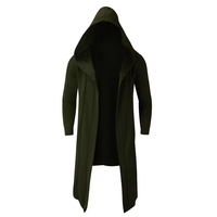 Nouveau produit – Cardigan long à capuche pour homme, coupe ample, couleur unie, léger