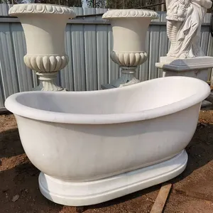 Natural Marble Carving Free Standing Bathtub