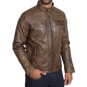 Unisex Faux Leather Belted Motorcycle <b>Jacket</b> (Standard Plus Sizes) Fully Customized Quality Approval Polyester/Cotton <b>Waterproof</b> - Product Image 2