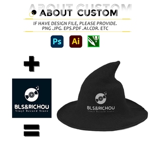 Sombrero de lana tejido al por mayor para fiesta de Halloween, gorro de bruja personalizado para fiesta de Halloween, sombrero para fiesta de festival con logotipo, regalo promocional - Product Image 3