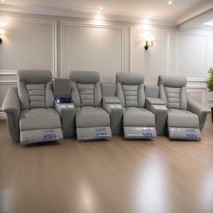 Chaise inclinable électrique en cuir au design moderne Canapé sectionnel électrique de 4 places pour salle à manger et salon de théâtre - Product Image 2