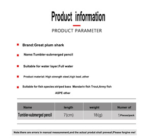 Esca dura <span class=keywords><strong>da</strong></span> <span class=keywords><strong>pesca</strong></span> 3 colori Mini Tumbler Mino 7cm 18g di pesce d'acqua dolce esca dura per acqua di mare - Product Image 5