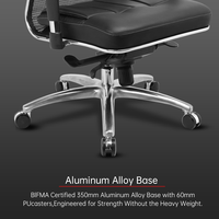 Chaise de direction en cuir du Kazakhstan et de Russie pour les personnes de grande taille avec base en alliage d'aluminium, chaise de patron, chaise de bureau ergonomique Metta
