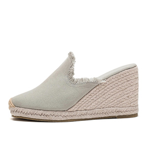 <span class=keywords><strong>Espadrilles</strong></span> <span class=keywords><strong>compensées</strong></span> décontractées couleur sauge pour femme, style mule sans talon, légères et antidérapantes, <span class=keywords><strong>mules</strong></span> d'été pour femme - Product Image 3