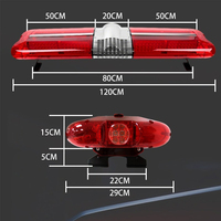 Barre lumineuse d'avertissement pour véhicule d'urgence 12V 24V, étanche IP65, LED haute intensité, clignotant, avec son d'avertissement, non-réfléchissant pour la circulation