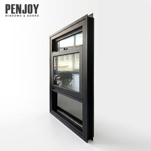 Fenêtre coulissante verticale double vitrage en aluminium à cadre fin moderne PENJOY, sur mesure, pour immeuble d'appartements - Product Image 1